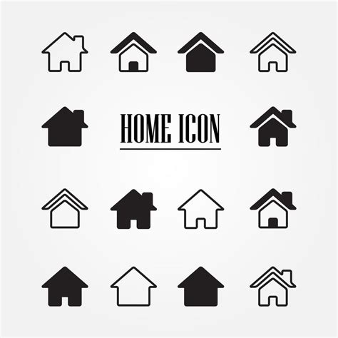 Home Icon Set 1200617 Vector Art At Vecteezy