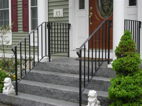 It is an elegant handrail that's a comfortable fit for any budget. outdoor stair step railing - Google Search | Wrought iron stairs, Wrought iron stair railing