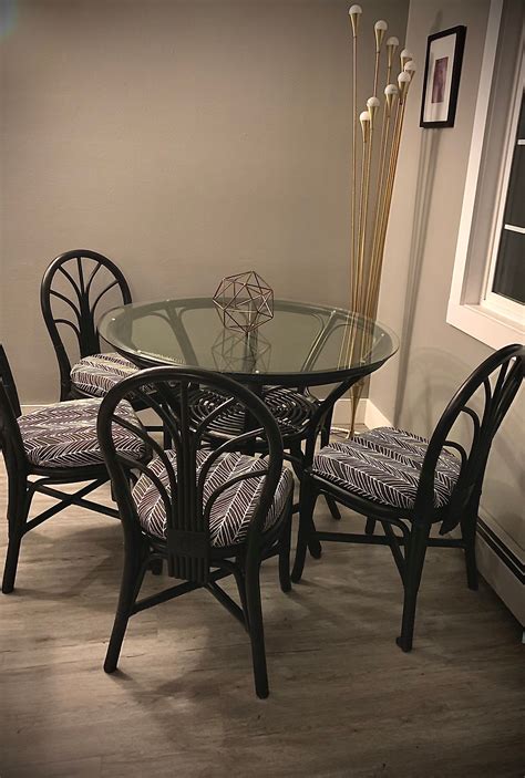 Vintage Rattan Dining Set In 2020 Rattan Dining Table Rattan Table
