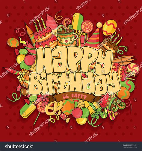 Happy Birthday Card Vector Illustration Stock Vector Royalty Free