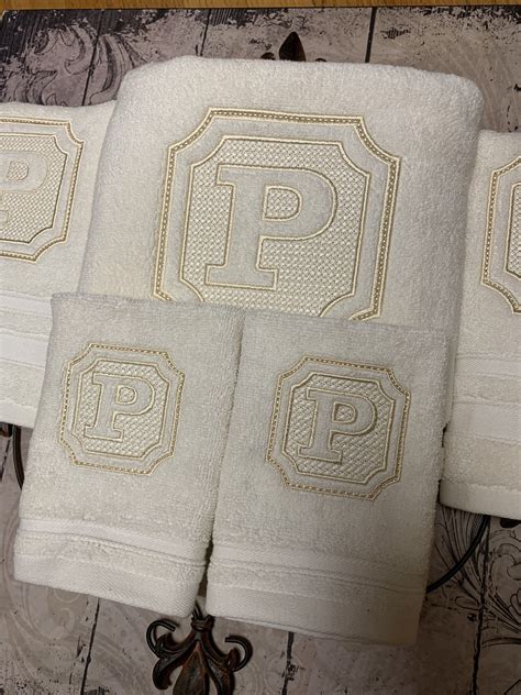 Monogrammed Luxury Bath Towel Set Hand Towels Wedding T Etsy