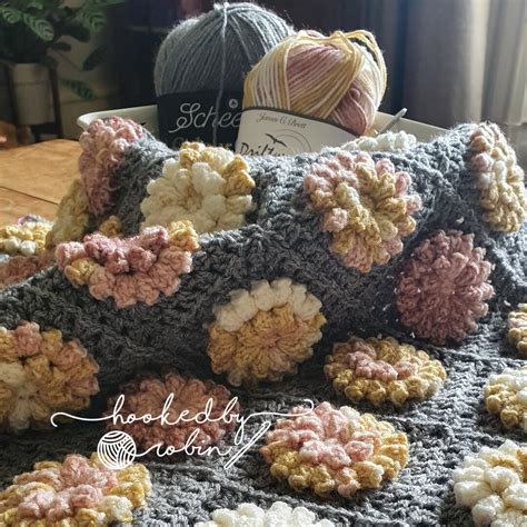 Crochet Popcorn Flower Square — Hooked By Robin