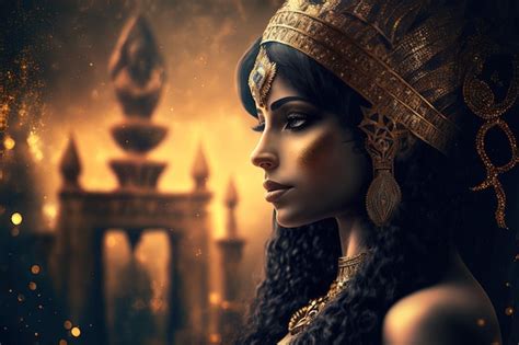 Premium Photo Cleopatra In Ancient Egypt Dark Bokeh