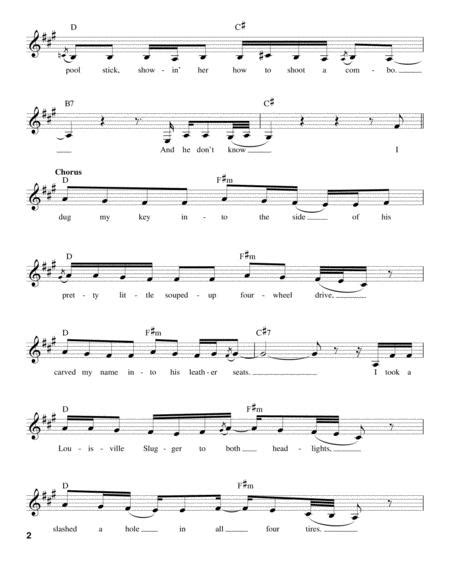 Before He Cheats By Carrie Underwood Digital Sheet Music For Pro Vocal Download Print HX