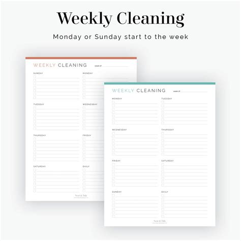Weekly Cleaning Checklist Fillable Printable Pdf Etsy