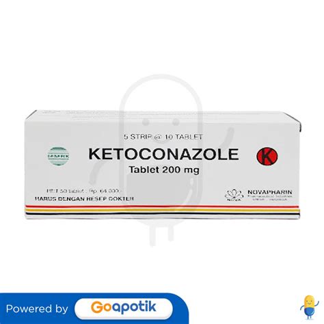 Ketoconazole Novapharin 200 Mg Box 50 Tablet Kegunaan Efek Samping
