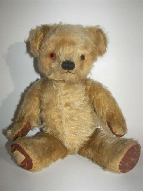 Antique Vintage Old Mohair Chad Valley British Jointed Teddy Bear With