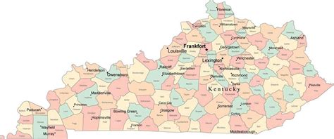 Kentucky County Map With Roads