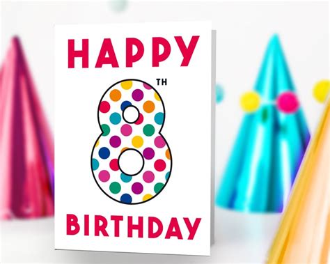 8 Year Old Birthday Card Digital Download Boy And Girl Last Etsy