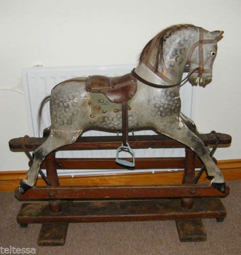 F H Ayres Antique Very Old Rocking Horse Original Paintwork And Tack