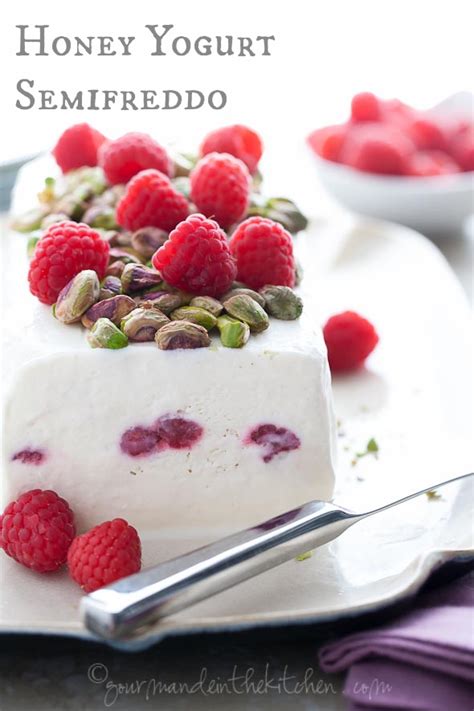 This Semifreddo Is An Easy And Elegant Dessert Made From Yogurt Honey And Raspberries And
