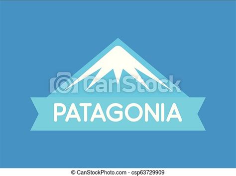 Patagonia Vector Emblem In Blue Color Of South American Patagonia