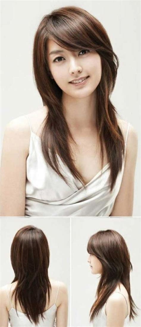 Bangs for round faces create opportunities for various women's hairstyles with the long list of the types of bangs you can wear, it's easy to get confused in choosing what's best for your round face. Asian Straight Layered Hair With Side Bangs Asian Side ...