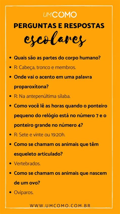 100 Perguntas E Respostas Escolares Para Jogar E Estudar