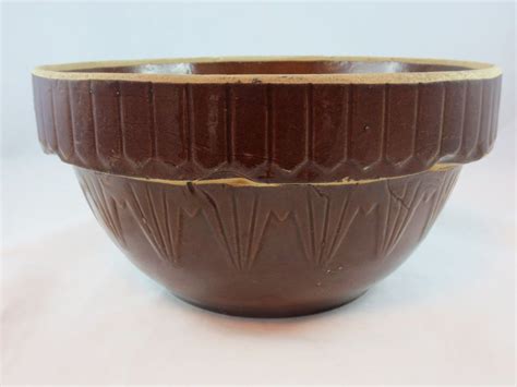 Antique Vintage Mccoy Heavy Stoneware Pottery 10 Mixing Bowl Brown