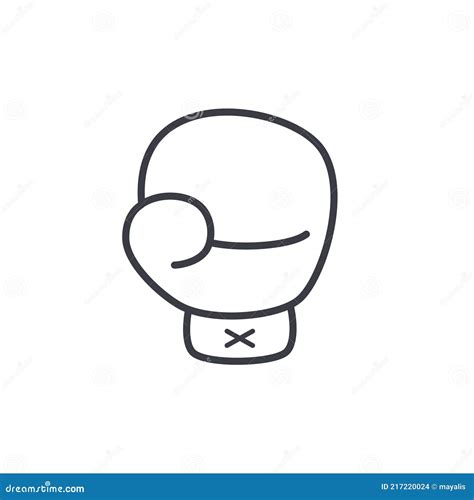 Boxing Glove Simple Outline Icon Vector Illustration Stock Vector