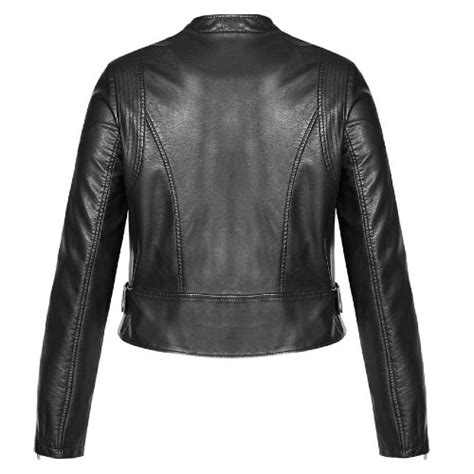 gran oriente women s faux leather jacket with faux fur collar real leather garments