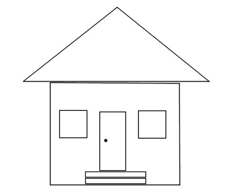 How To Draw A House With Shapes Step By Step House With Shapes