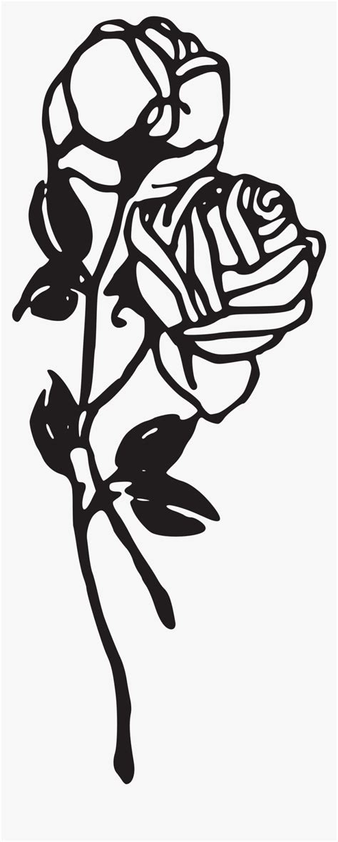 Rose Flower Clipart Png Black And White The Resolution Of Png Image