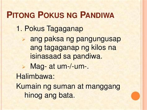 Pokus Ng Pandiwa Halimbawa Halimbawa