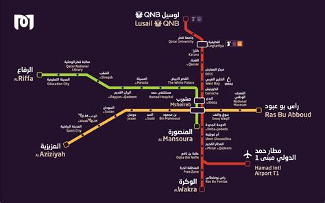 Updated Doha Metro Train Timings Stations Map