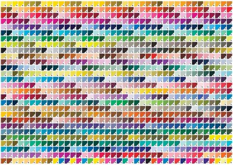 Color Table Pantone Fhi System Vector Color Palette With Number Named