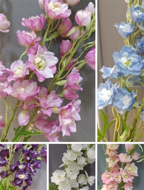 high end artificial delphiniums long stem silk cloth white delphinium autumn wedding flowers