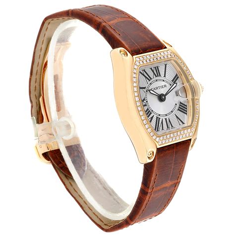 Cartier Roadster Ladies 18k Yellow Gold Diamond Watch We500160