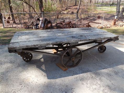 Coffee table pottery barn antique coffee tables coffee table with wheels cart coffee table coffee table made from pallets recycled furniture vintage furniture home furniture vintage industrial decor. Railroad Depot Baggage Cart, Large, Antique | Coffee table ...