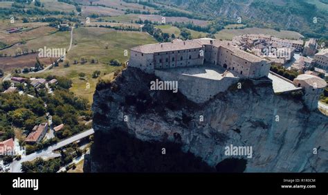 San Leo Italy Aerial View Of The Castle Of San Leo The Prison