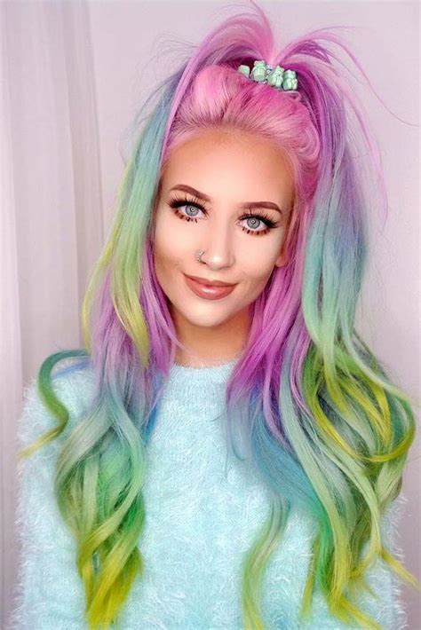 Cool 35 Inspiring Rainbow Hairstyles Ideas Rainbow Hair Color