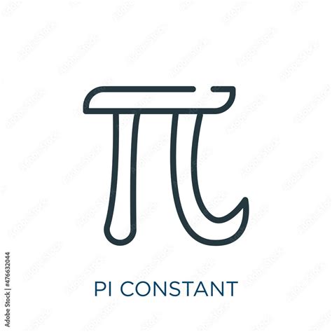 Vettoriale Stock Pi Constant Symbol Thin Line Icon Education