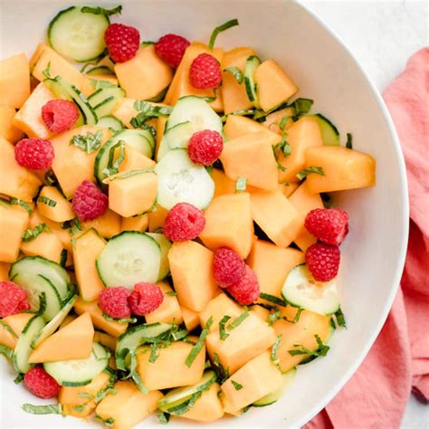 Cantaloupe Salad With Honey Lemon Dressing Our Salty Kitchen