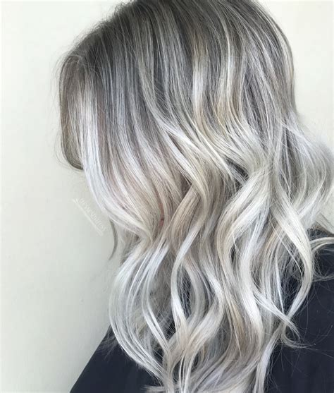 pin by tressesbytress on ombre balayage white blonde hair silver blonde hair balayage hair