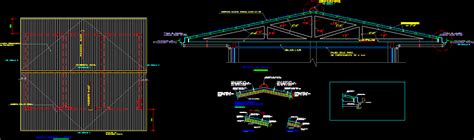 Planos De Detalles De Techo En Dwg Autocad Cubiertas Estructuras 109120