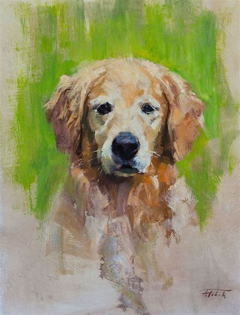 Dog Portrait Of Holly A Golden Retriever Painted By Artist Patrick