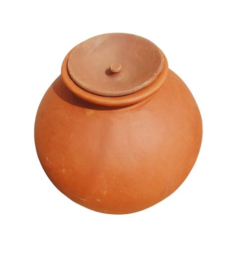 Traditional Pure Natural Clay Water Pot With Lid For Drinking Water