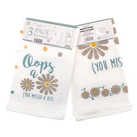 Pack Of 3 Oops A Daisy Tea Towels