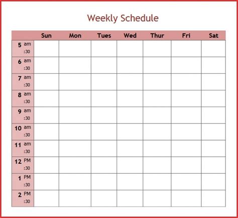 5 Day Calendar Template Word Printable Blank Calendar Template