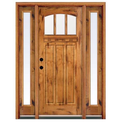 Knotty or sometimes called rustic alder wood is straight grained with some streaking and knots that create a rustic appearance. Steves & Sons 60 in. x 80 in. Craftsman 3 Lite Arch ...