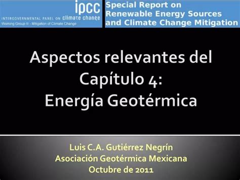 Ppt Aspectos Relevantes Del Cap Tulo Energ A Geot Rmica Powerpoint Presentation Id