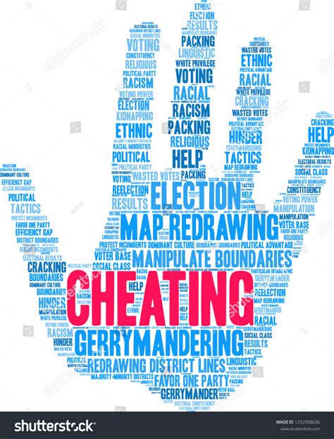 Cheating With Gerrymandering Word Cloud On A Royalty Free Stock
