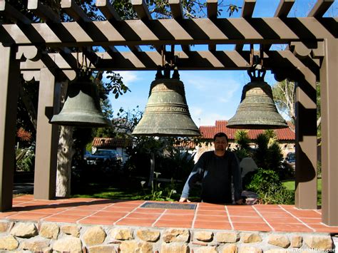 San Luis Obispo California Three Old Bells In The Mission Courtyard