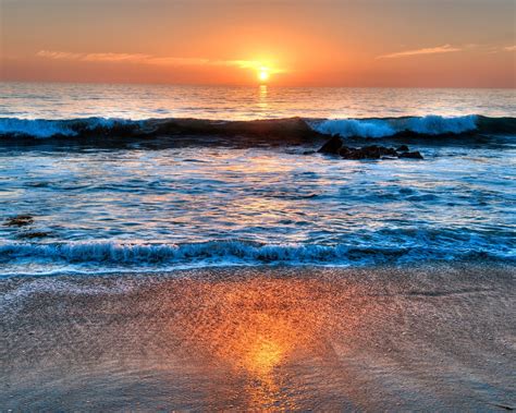 Wallpaper Laguna Beach, California, USA, sea, sunset, clouds 2560x1600 HD Picture, Image