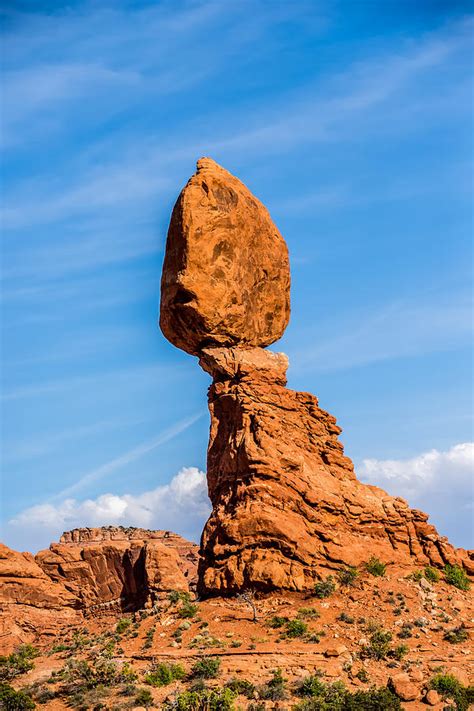Balanced Rock In Arches National Park Near Moab Utah At Sunset