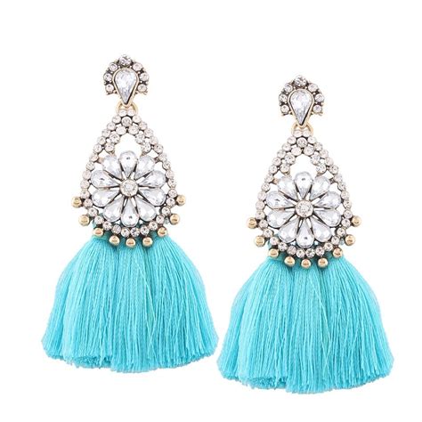lzhlq tassel earrings for women bohemia boho vintage drop earrings female fashion jewelry cute
