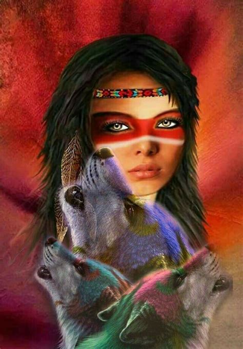 Native American Horses Wolves And Women Wolf Wallpaper Wolf Pack