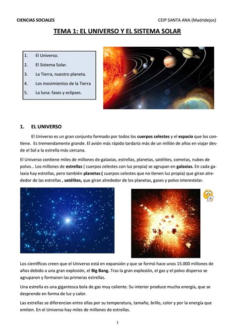 Ud 1 El Universo Y El Sistema Solar By Pablo Gomez Issuu