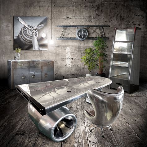 Aviator Egg Office Chair Aluminum Leather Swivel Casters