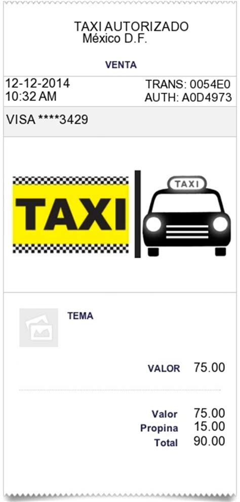Comprobante De Taxi Para Imprimir Recibo De Táxi Modelos Diversos